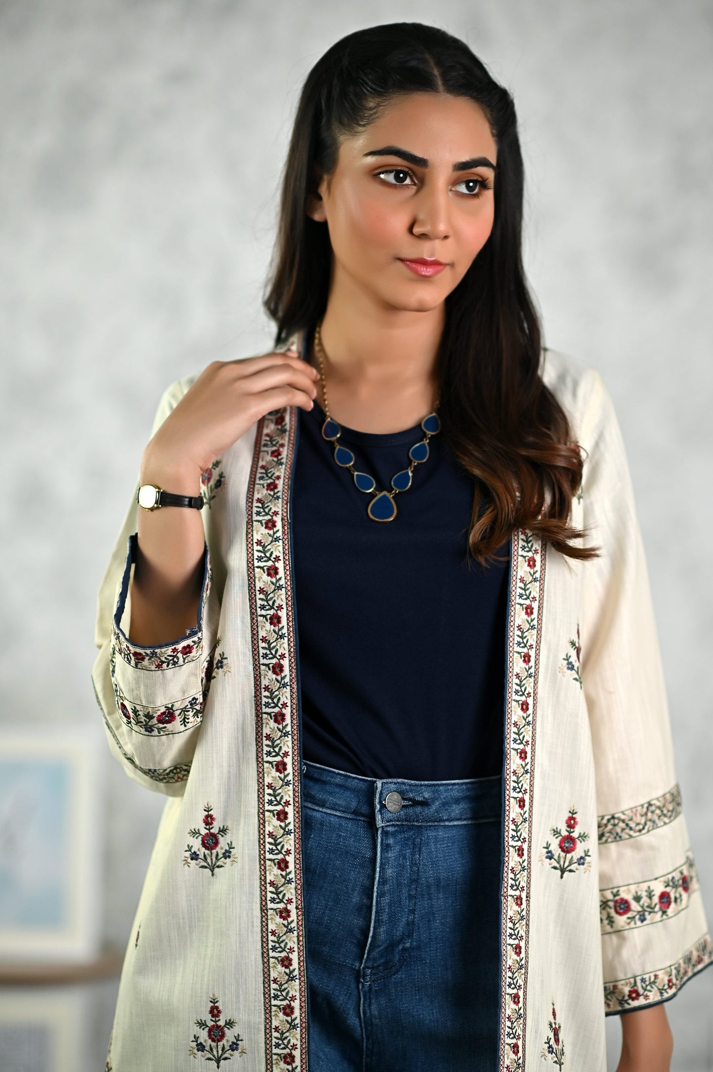 Stitched 1 Piece Embroidered Khaddar Jacket