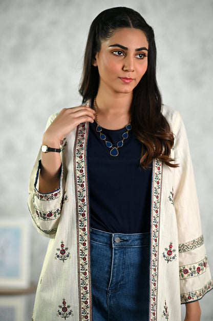 Stitched 1 Piece Embroidered Khaddar Jacket