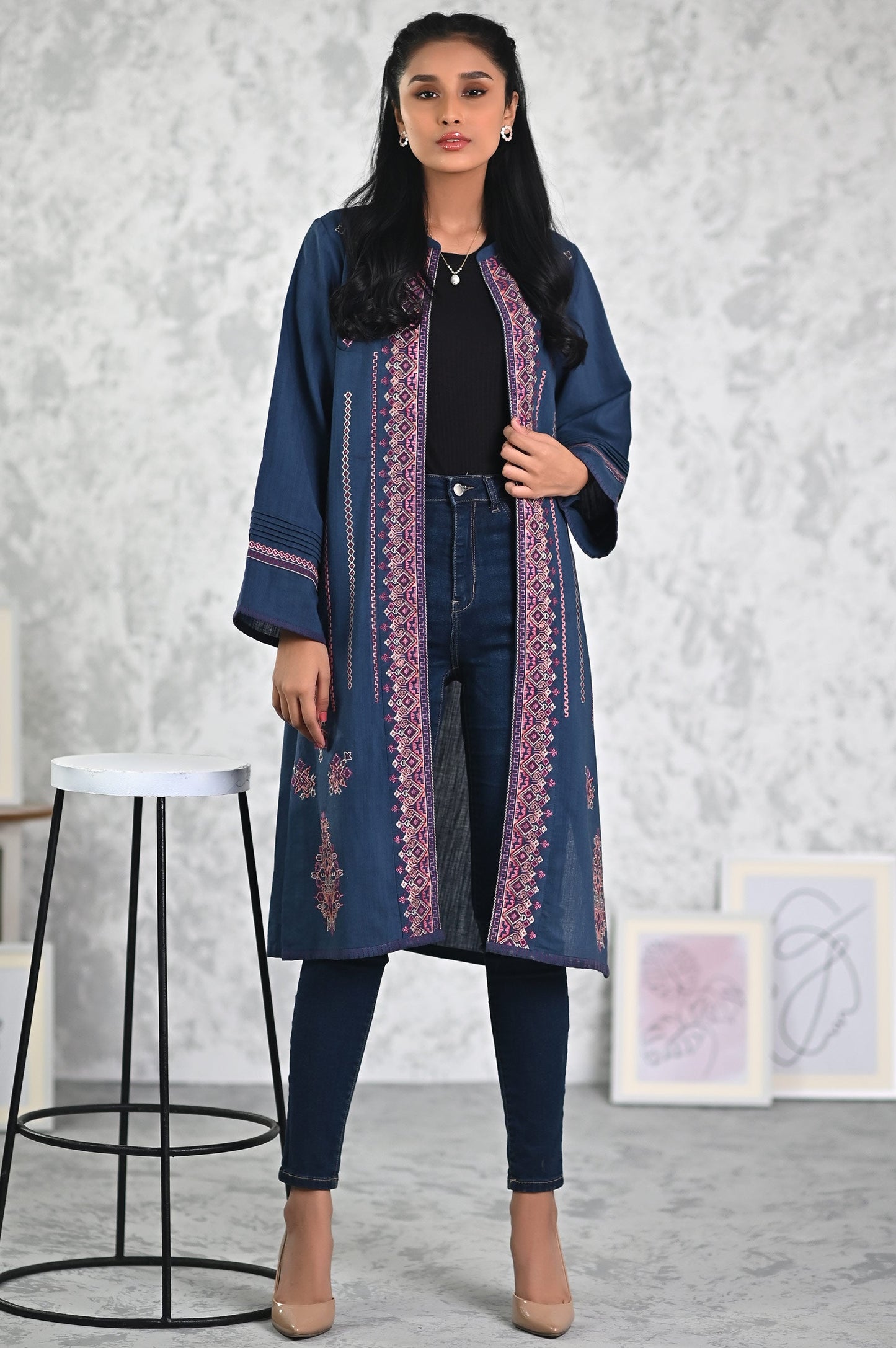 Stitched 1 Piece Embroidered Khaddar Jacket