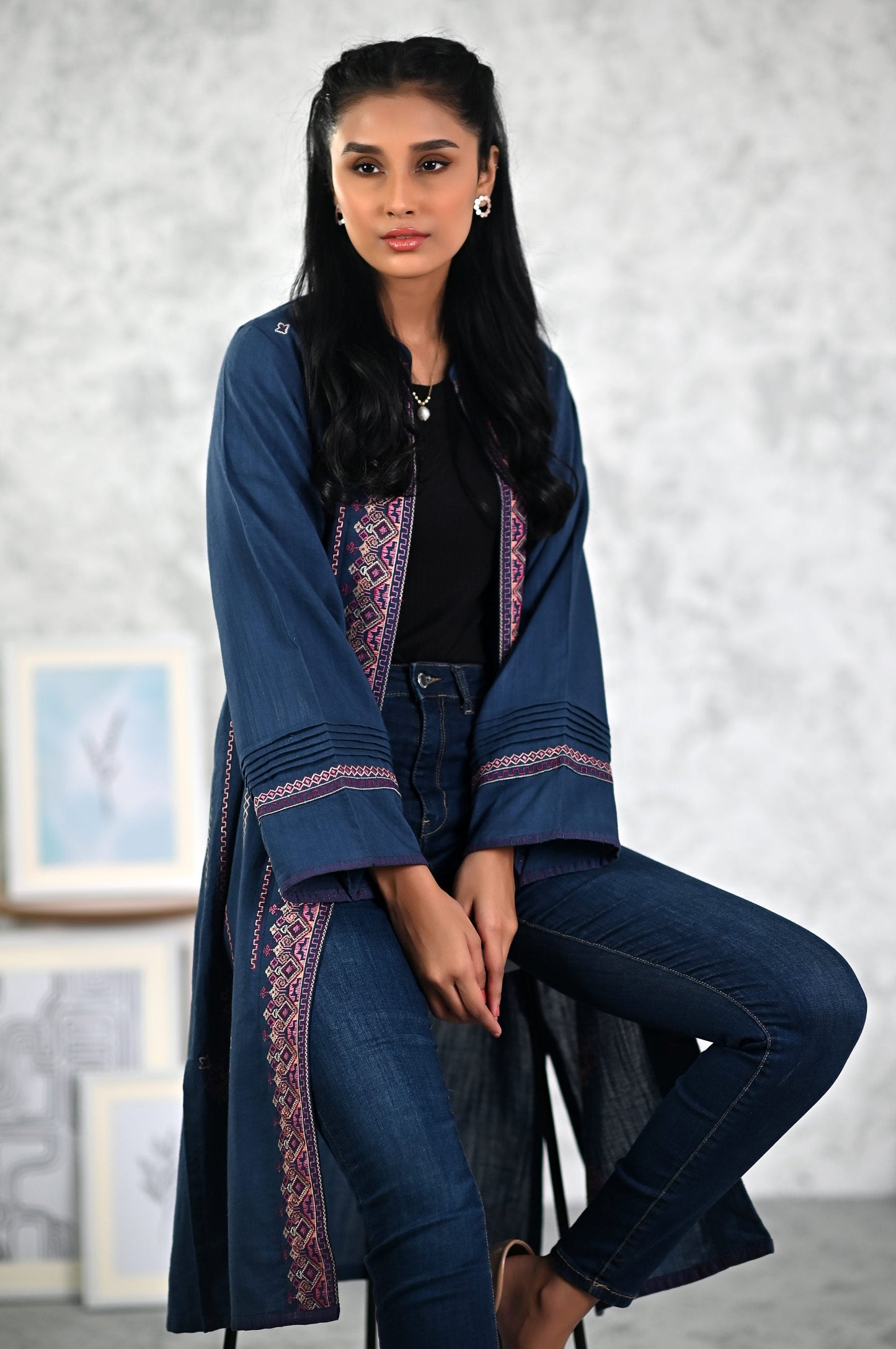 Stitched 1 Piece Embroidered Khaddar Jacket