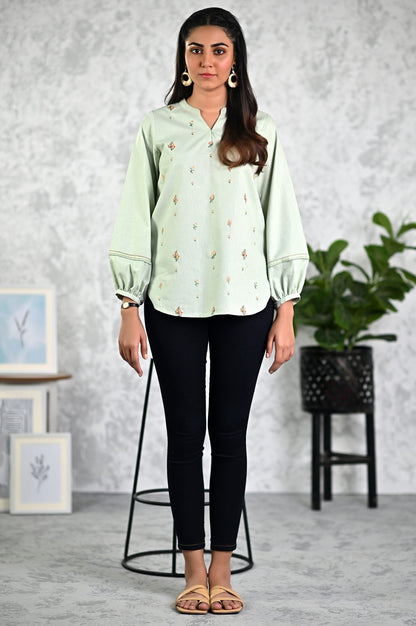 Stitched 1 Piece Embroidered Fusion Top