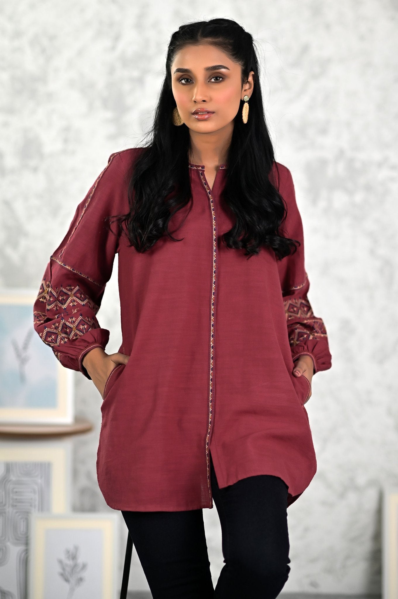 Stitched 1 Piece Embriodered Fushion Shirt