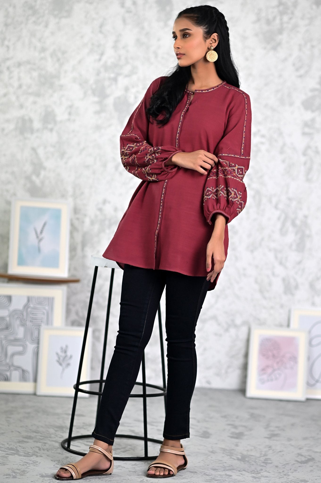 Stitched 1 Piece Embriodered Fushion Shirt