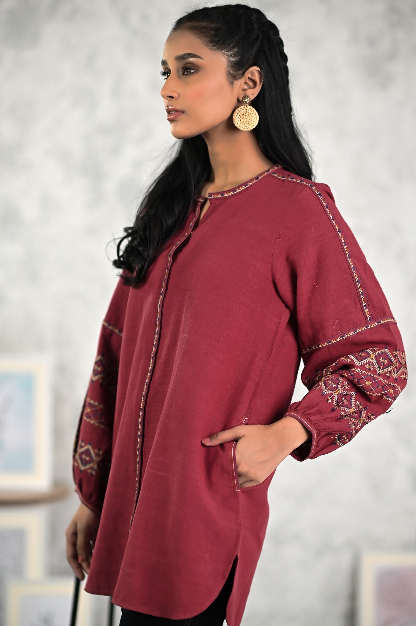 Stitched 1 Piece Embriodered Fushion Shirt