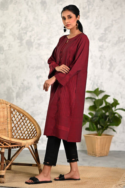 Stitched 1 Piece Embellished Yarn Dyed Textured Shirt