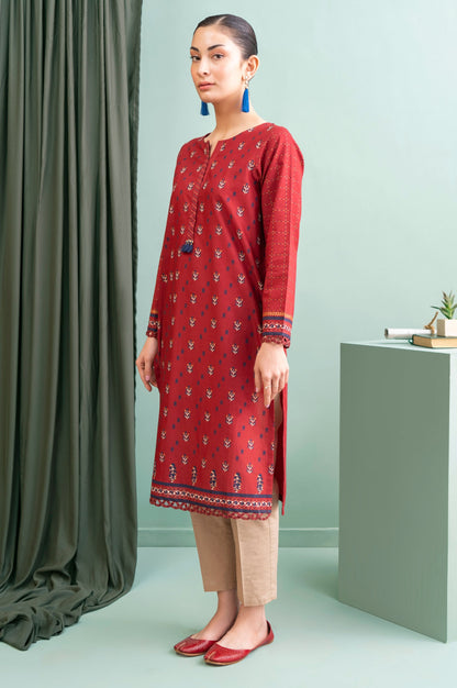 Stitched 1 Piece Embellished Screen Printed Cambric Shirt