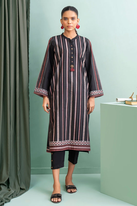 Stitched 1 Piece Embellished Screen Printed Cambric Shirt