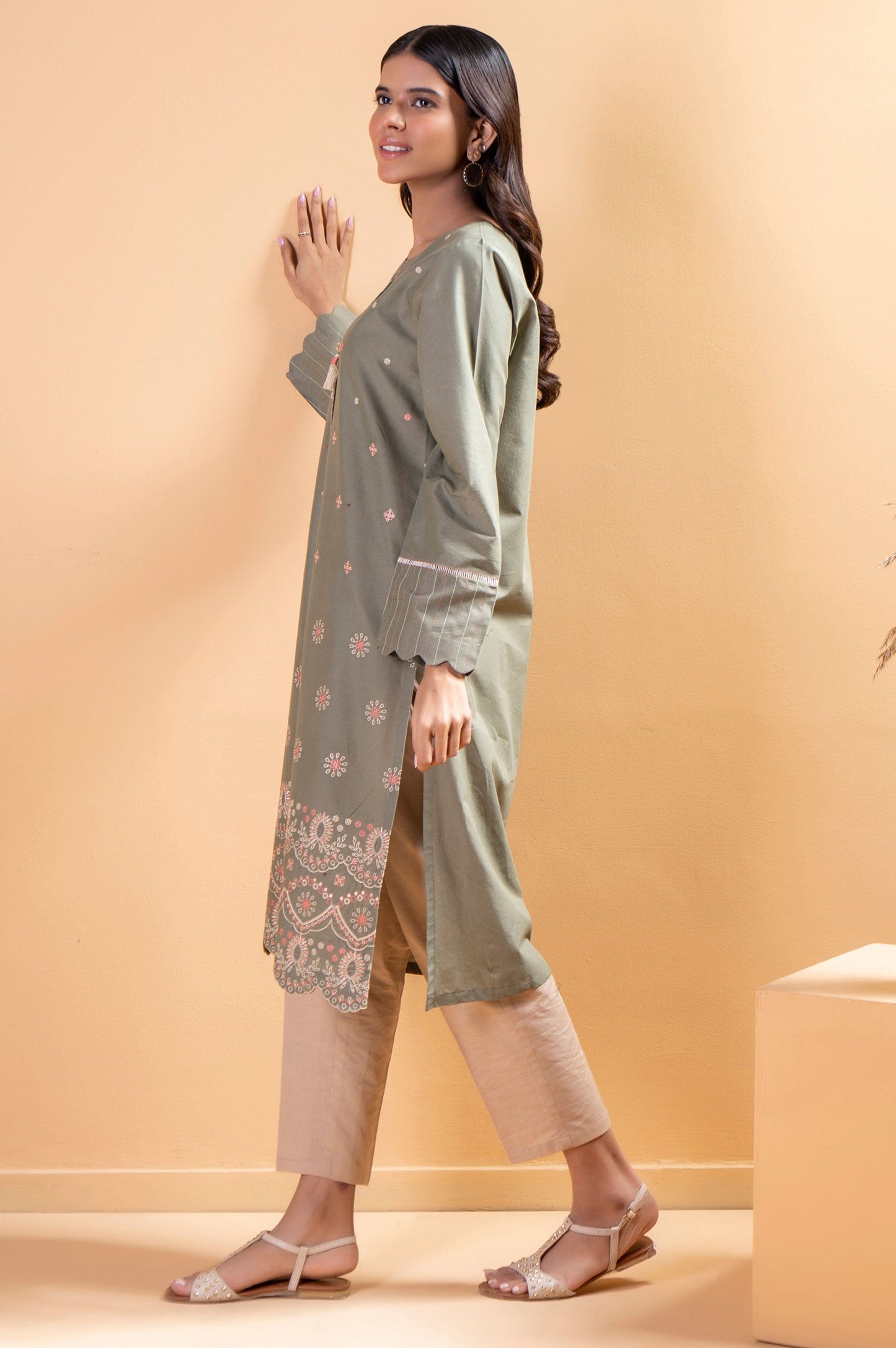 Stitched 1 Piece Embroidered Cambric Shirt