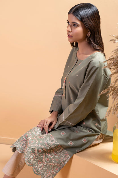 Stitched 1 Piece Embroidered Cambric Shirt