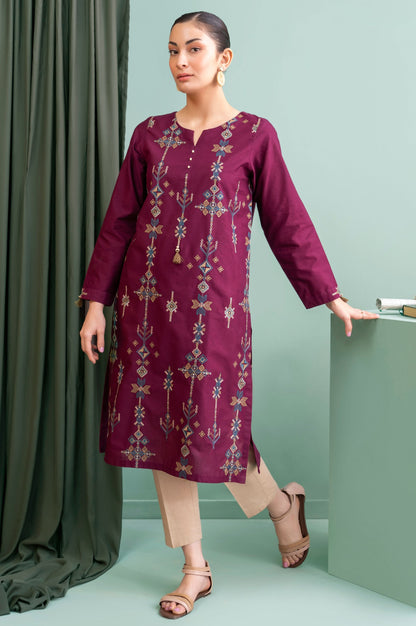 Stitched 1 Piece Embroidered Cambric Shirt