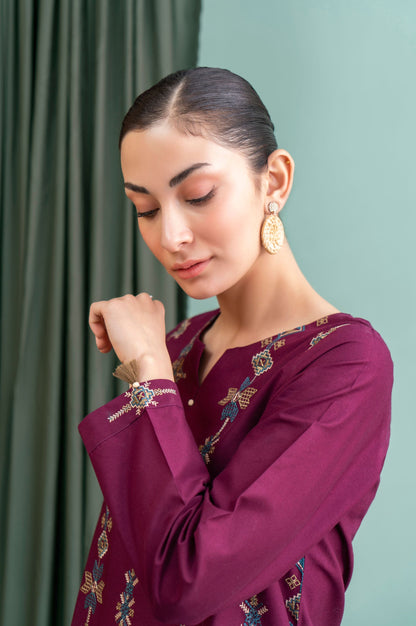 Stitched 1 Piece Embroidered Cambric Shirt