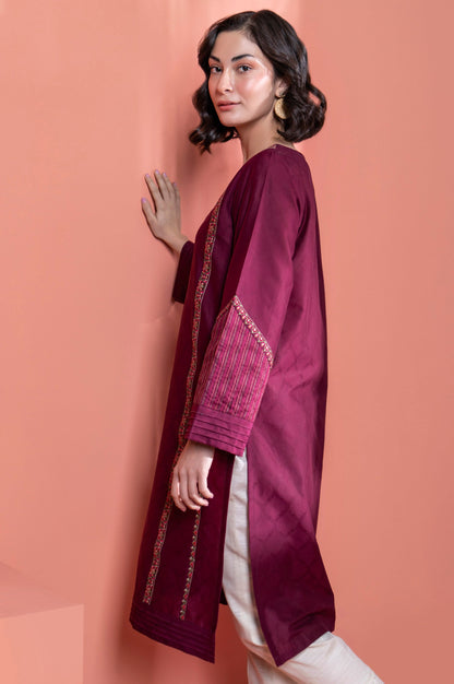 Stitched 1 Piece Embroidered Jacquard Shirt