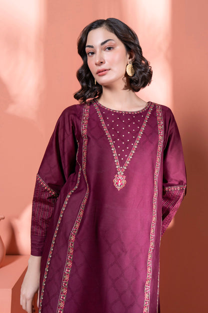 Stitched 1 Piece Embroidered Jacquard Shirt