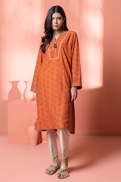 Stitched 1 Piece Embellished Jacquard Kurta