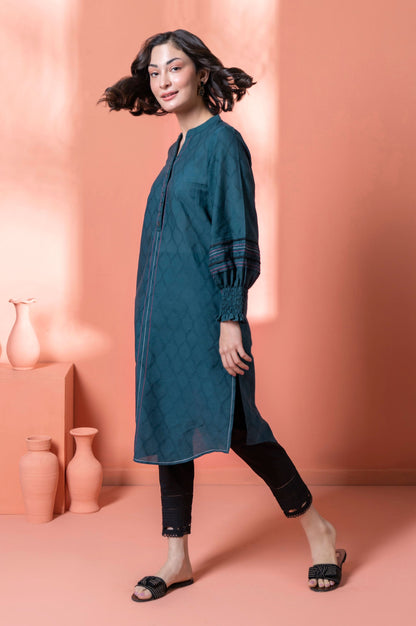 Stitched 1 Piece Embellished Jacquard Kurta