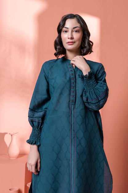 Stitched 1 Piece Embellished Jacquard Kurta
