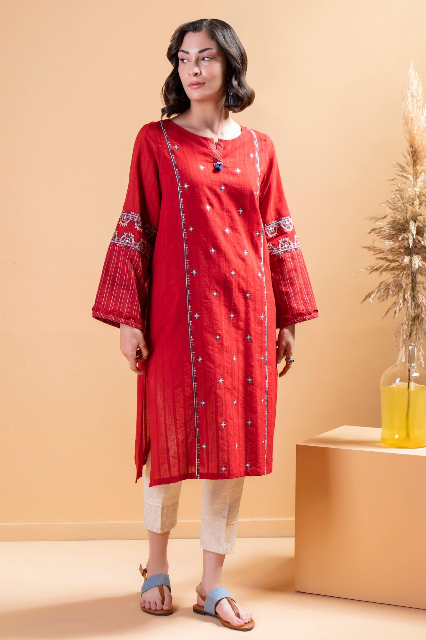 Stitched 1 Piece Embroidered Doria Shirt