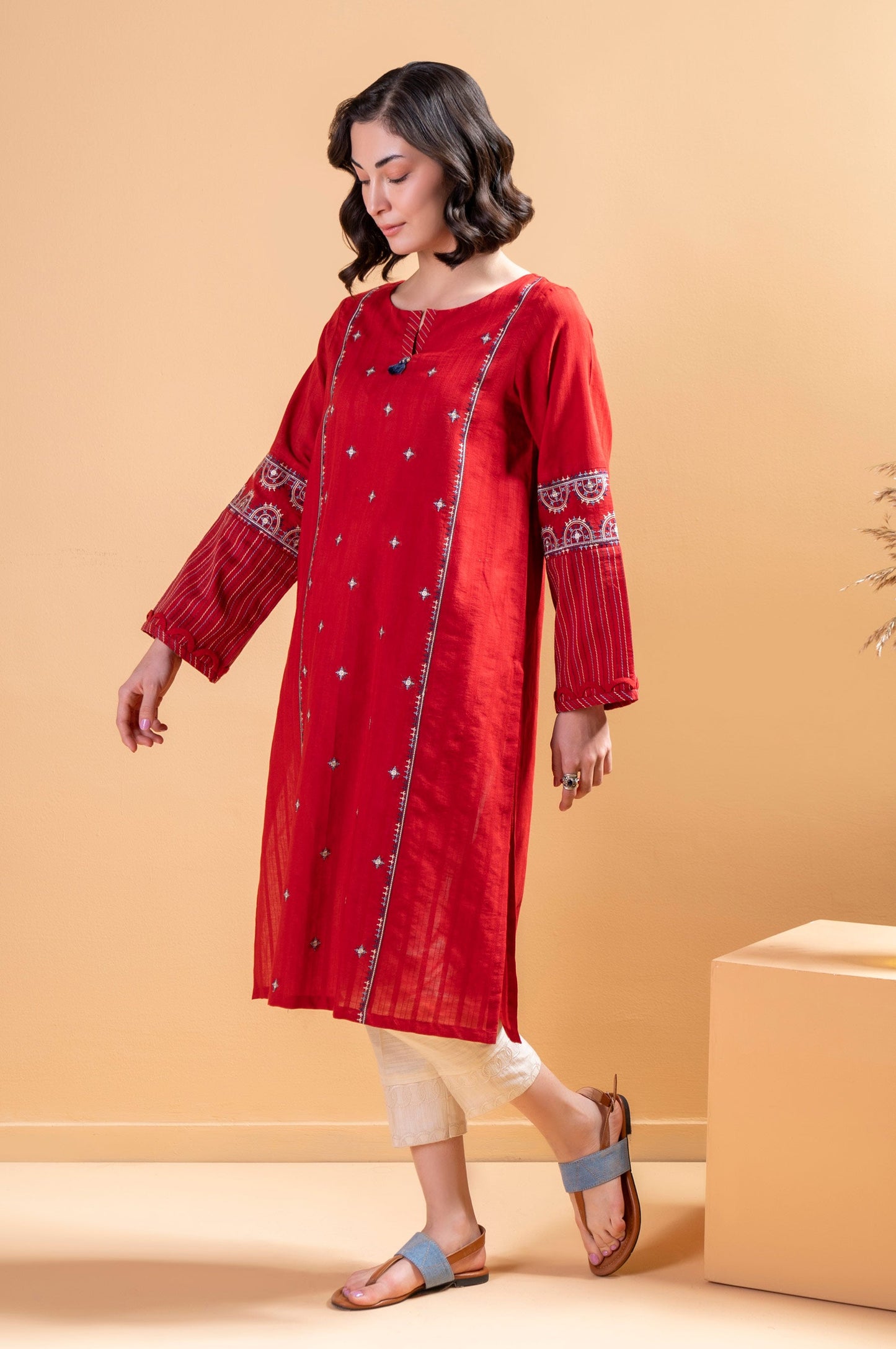 Stitched 1 Piece Embroidered Doria Shirt