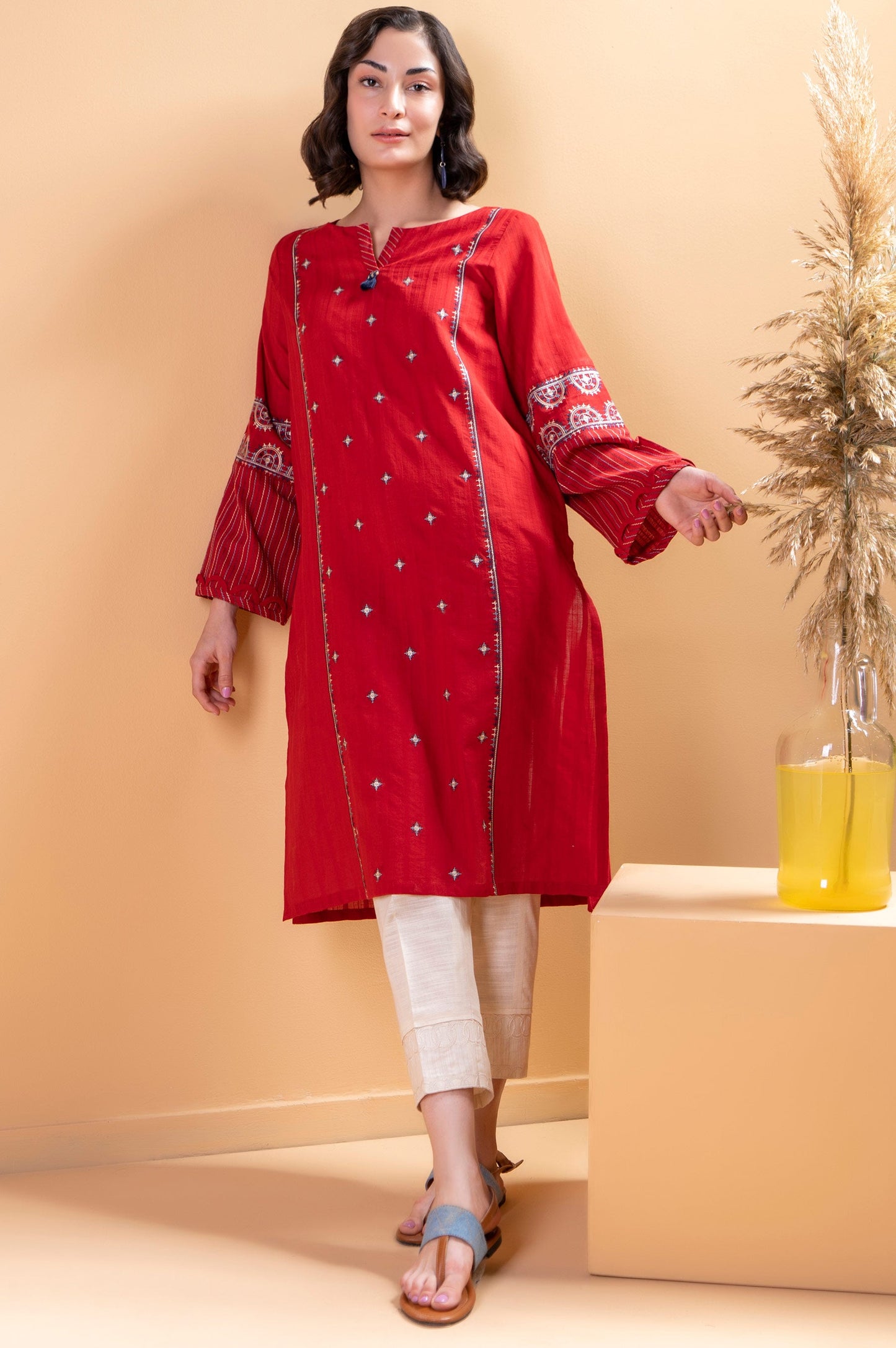 Stitched 1 Piece Embroidered Doria Shirt