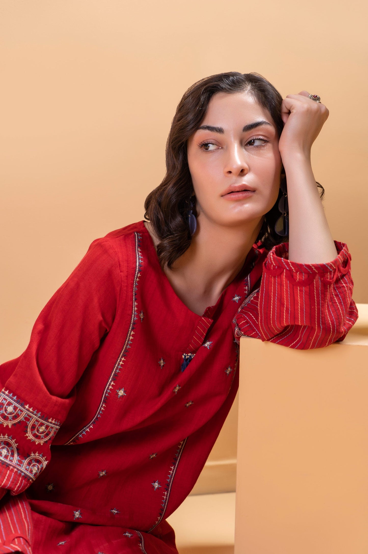 Stitched 1 Piece Embroidered Doria Shirt