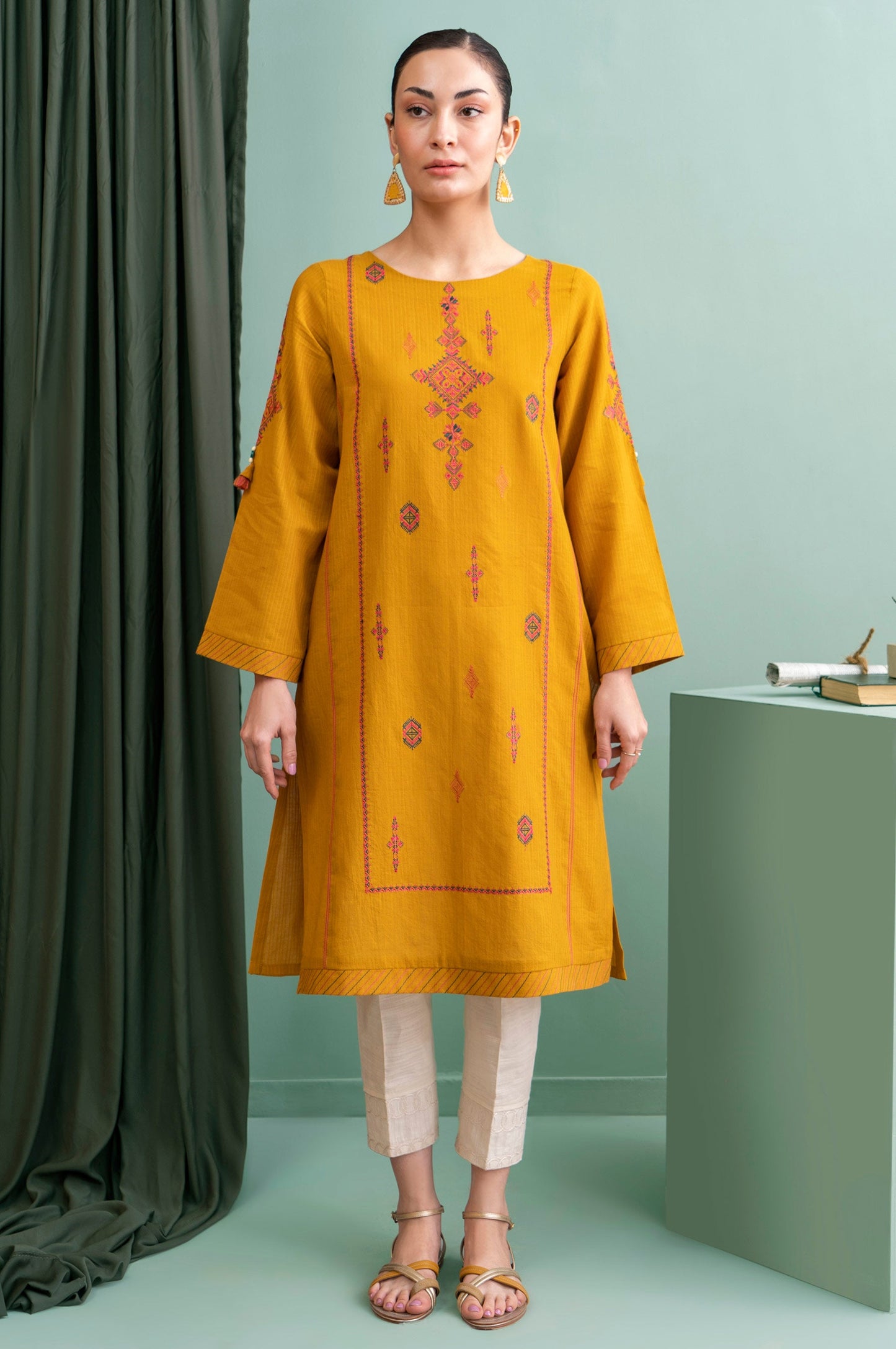 Stitched 1 Piece Embroidered Doria Shirt