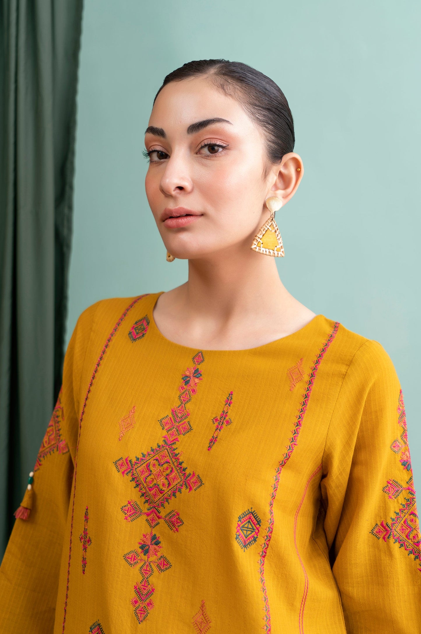 Stitched 1 Piece Embroidered Doria Shirt