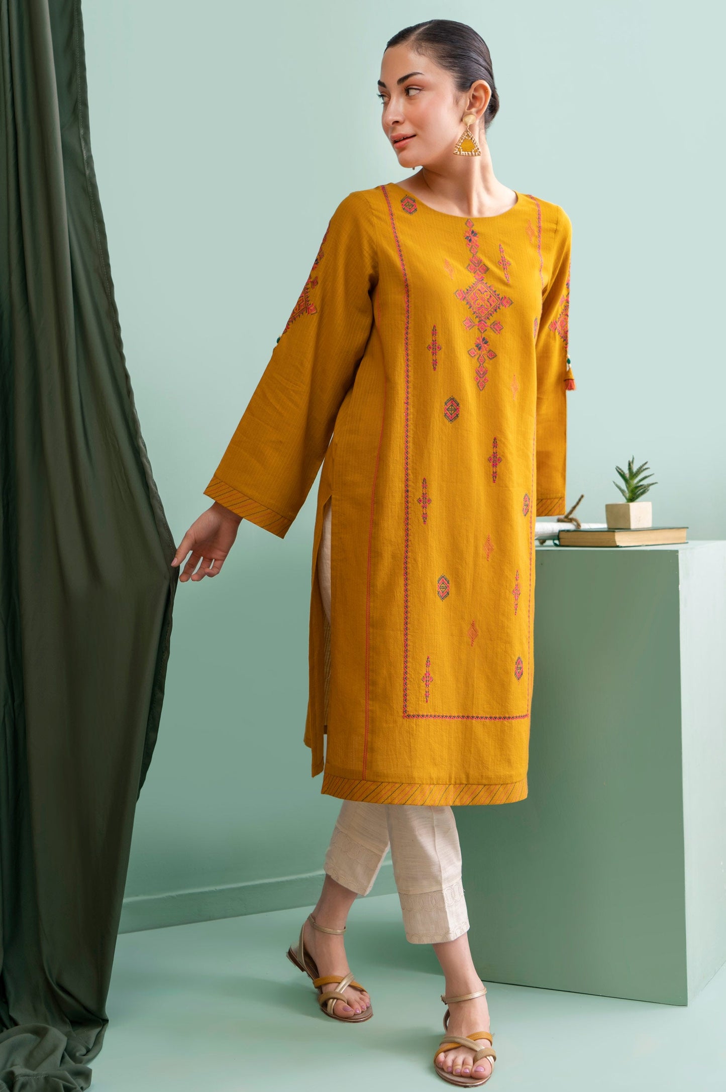 Stitched 1 Piece Embroidered Doria Shirt