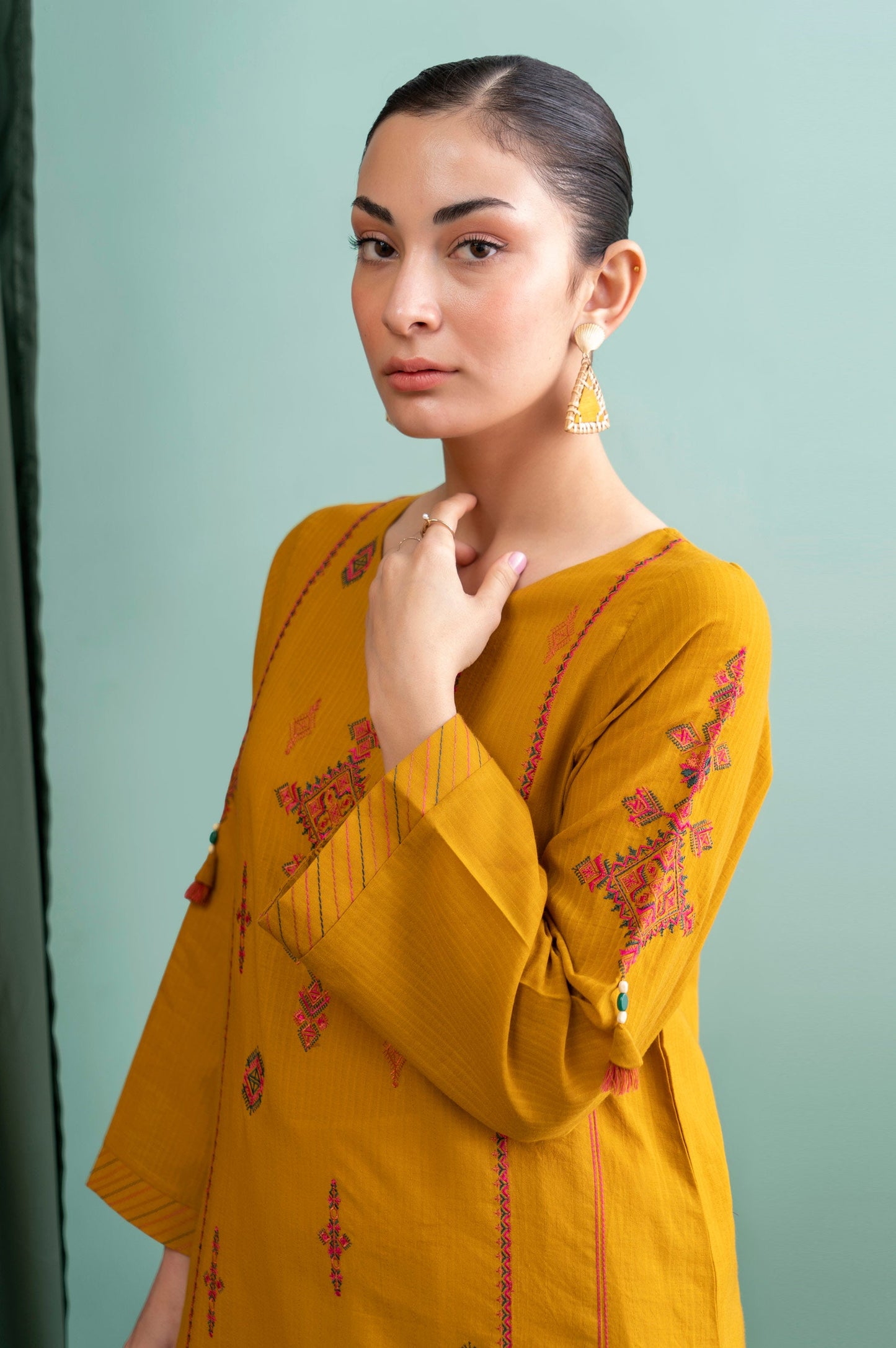 Stitched 1 Piece Embroidered Doria Shirt