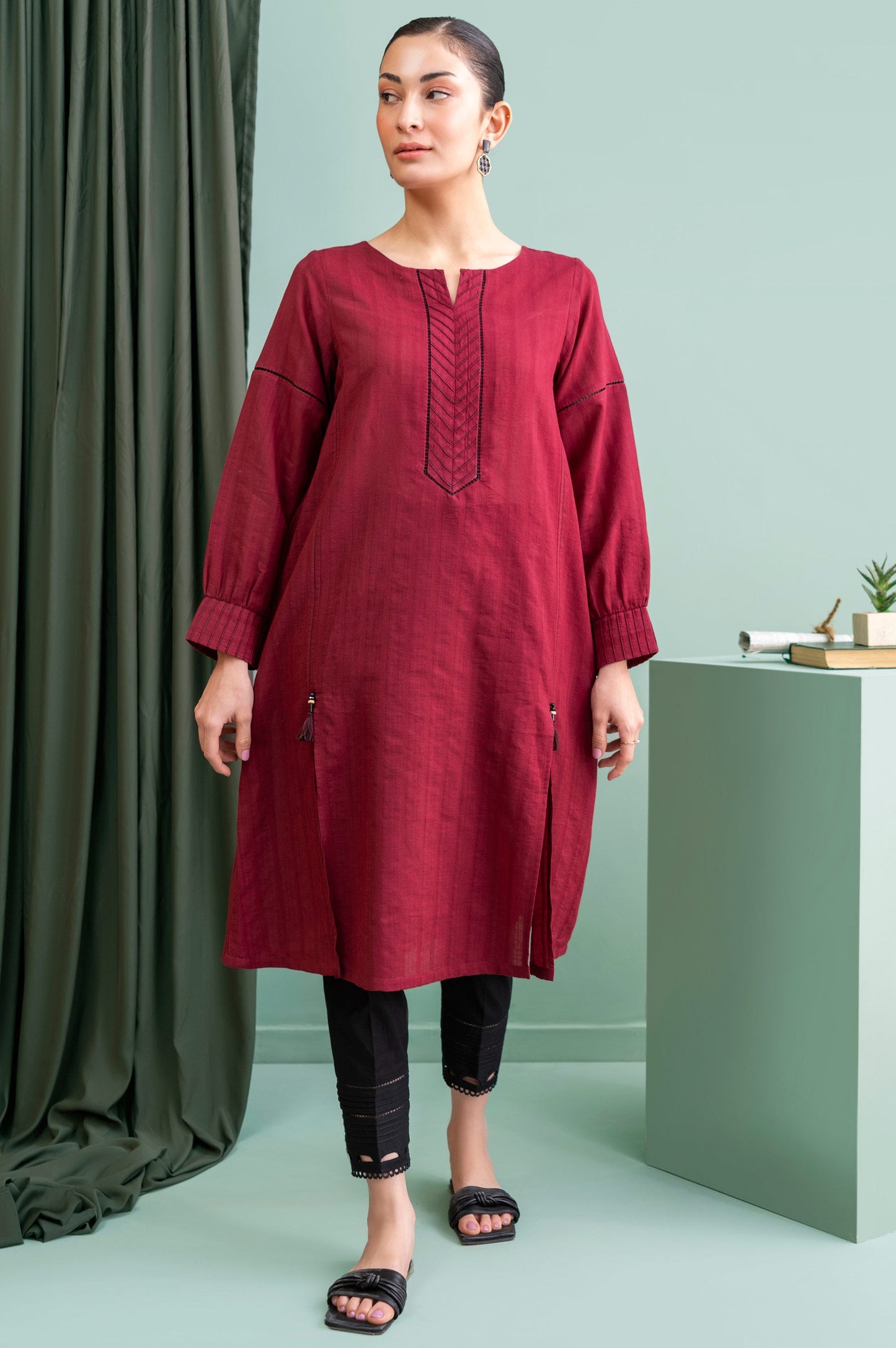 Stitched 1 Piece Embellished Doria Lawn Shirt