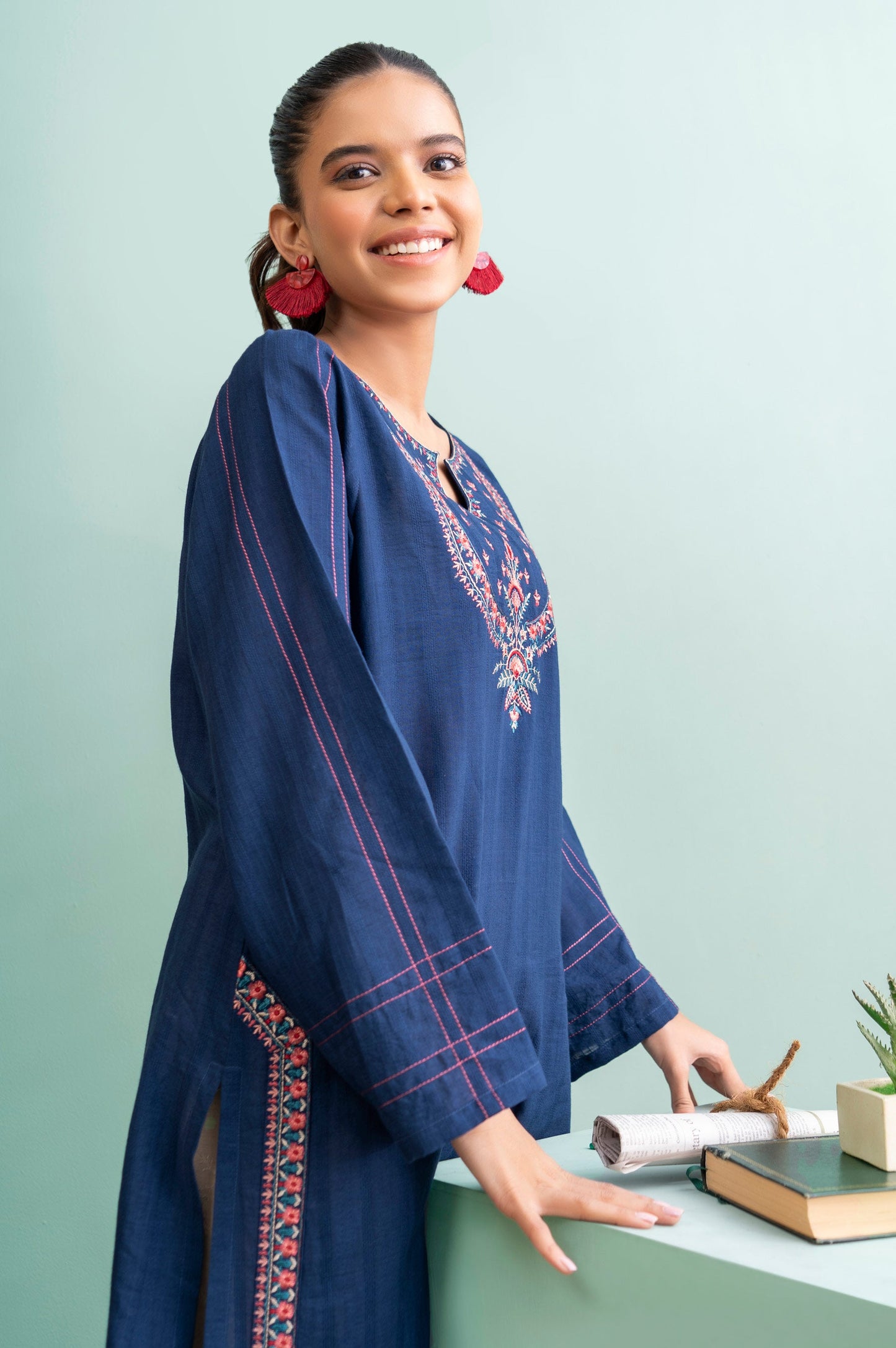 Stitched 1 Piece Embroidered Doria Shirt