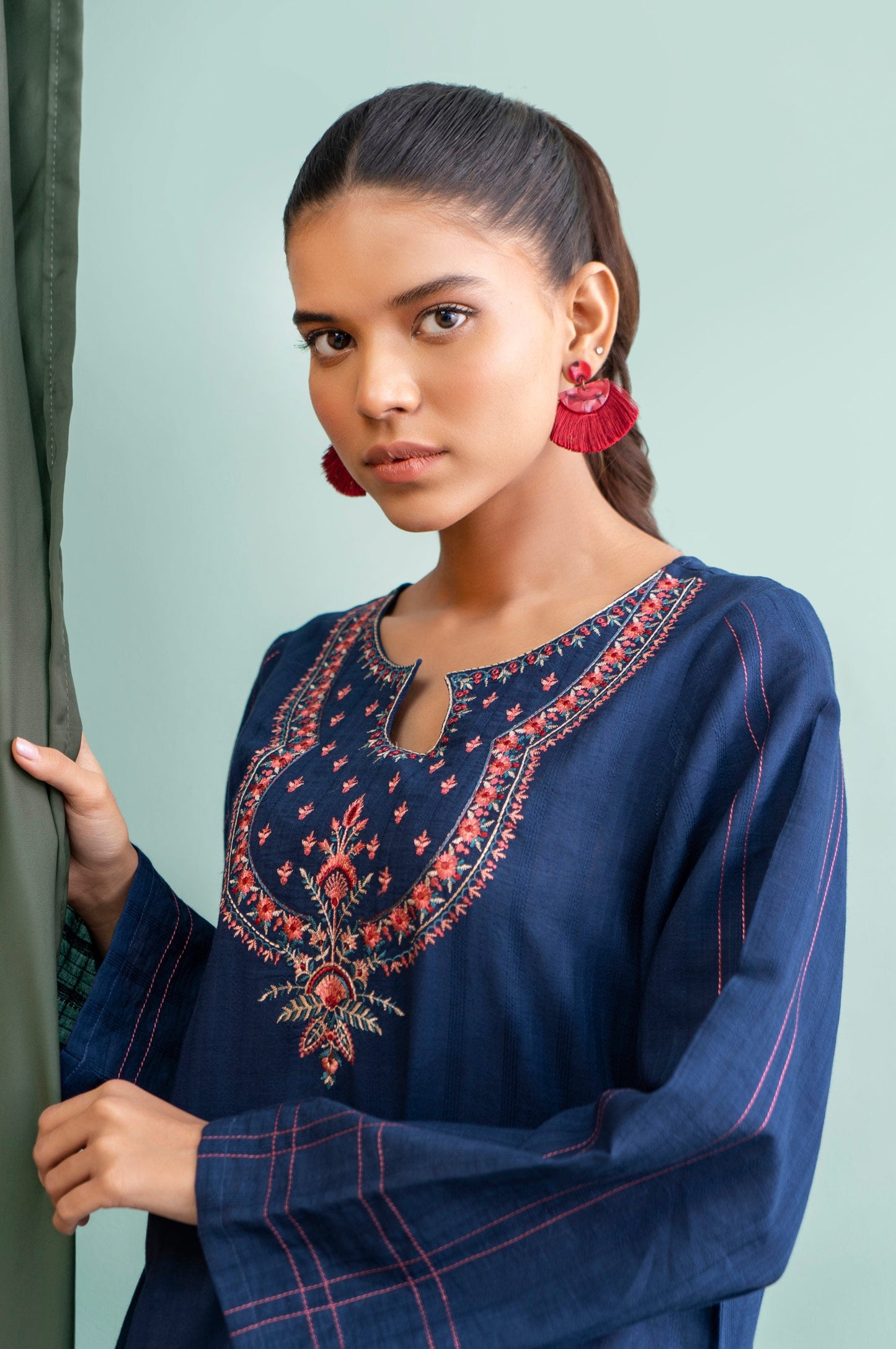 Stitched 1 Piece Embroidered Doria Shirt