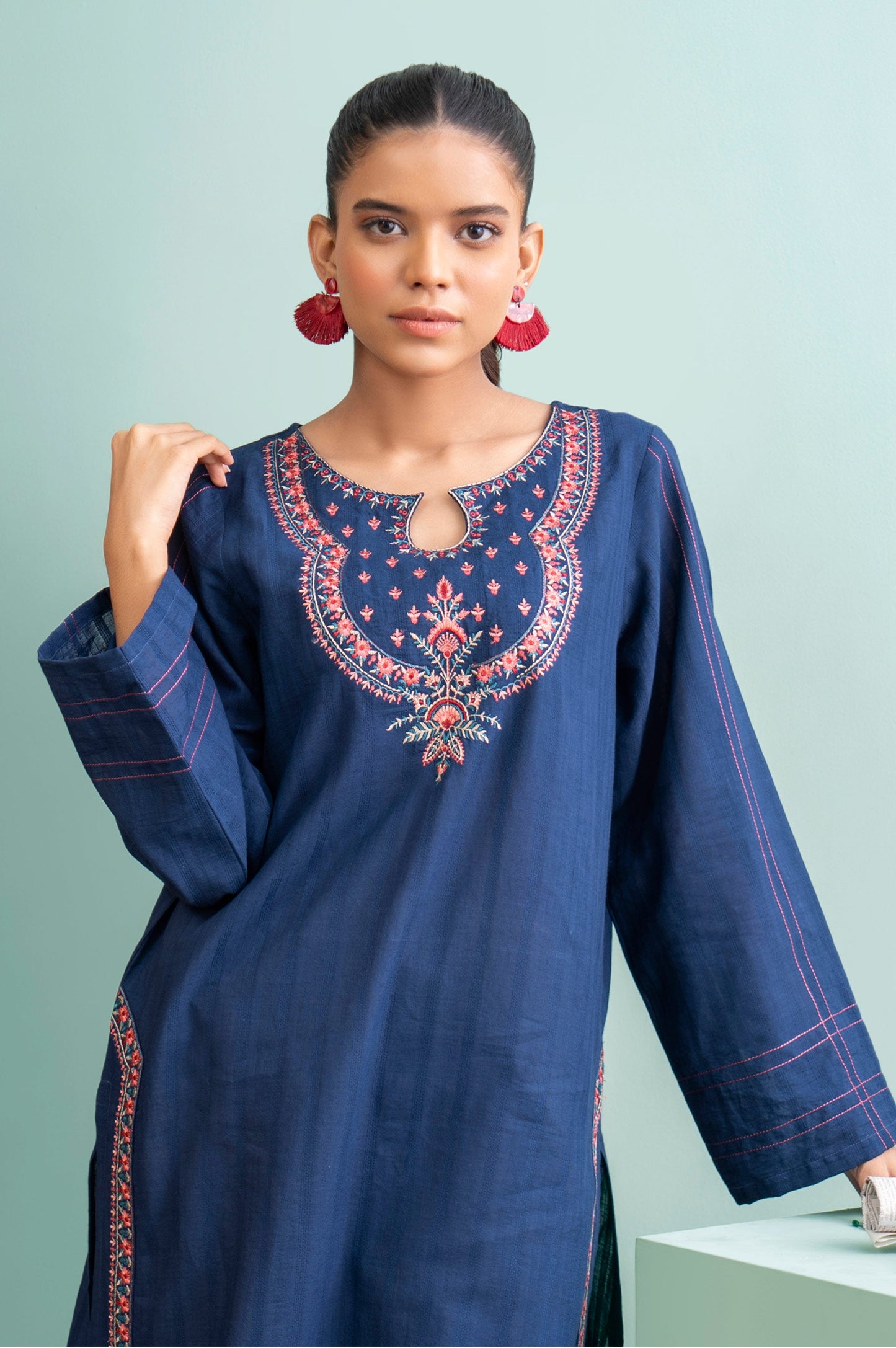 Stitched 1 Piece Embroidered Doria Shirt