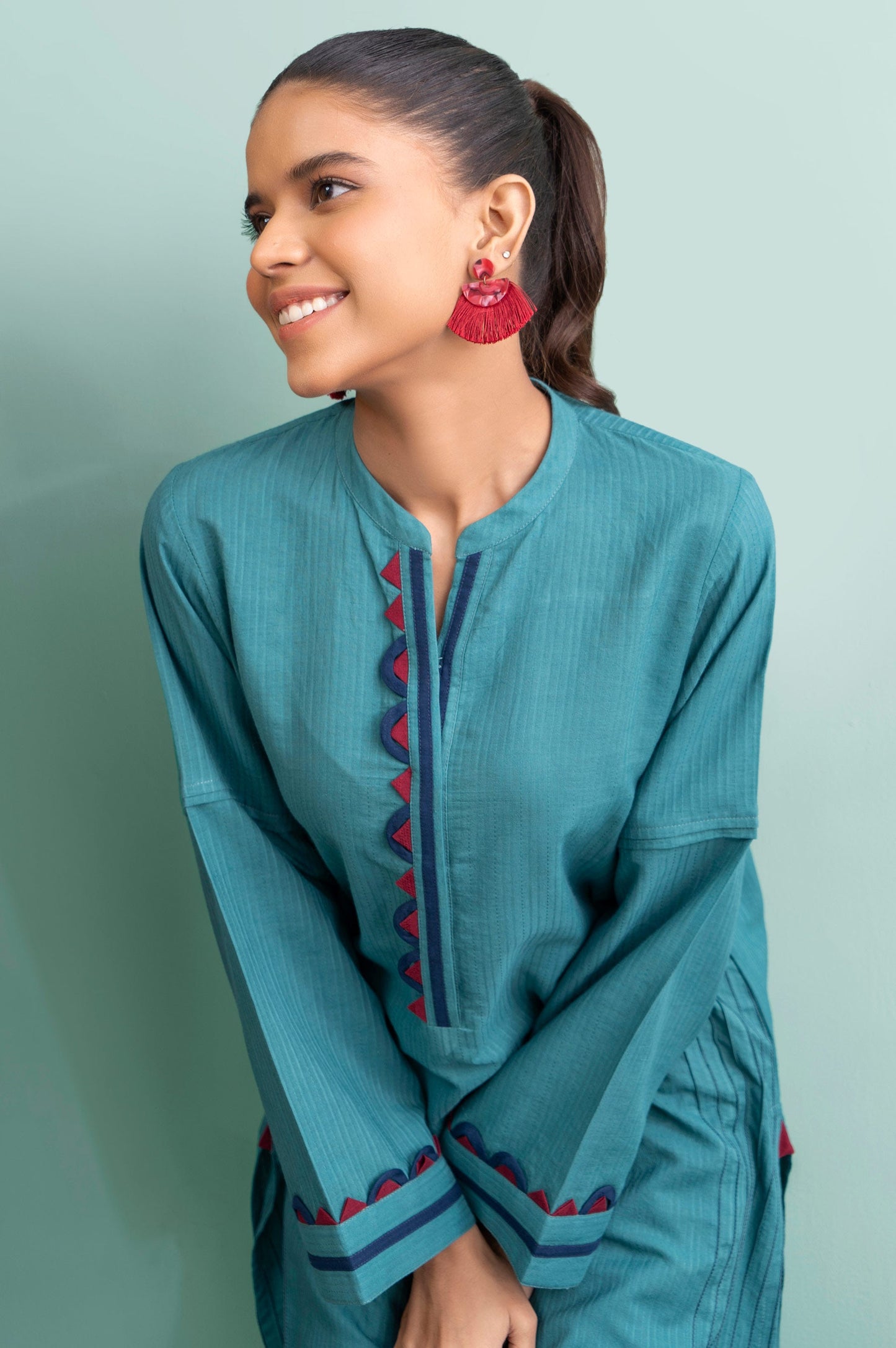 Stitched 1 Piece Embellished Doria Shirt