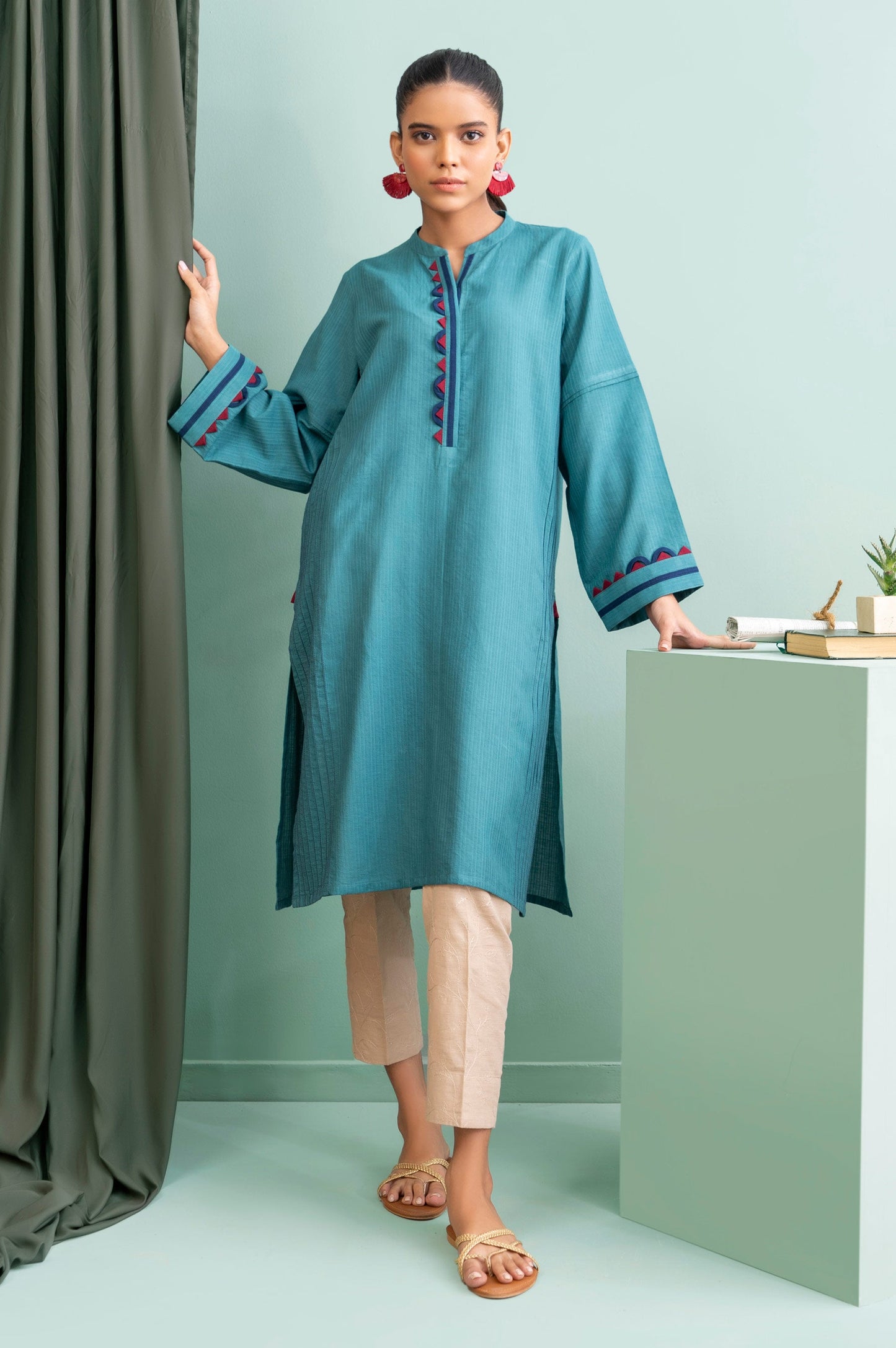 Stitched 1 Piece Embellished Doria Shirt