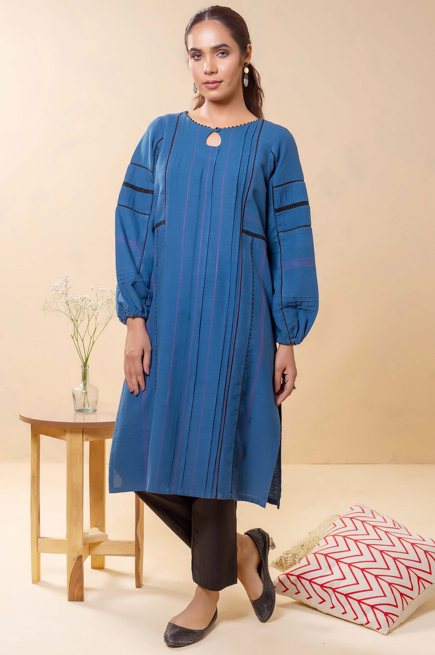 Stitched 1 Piece Embellished Khaddar Top