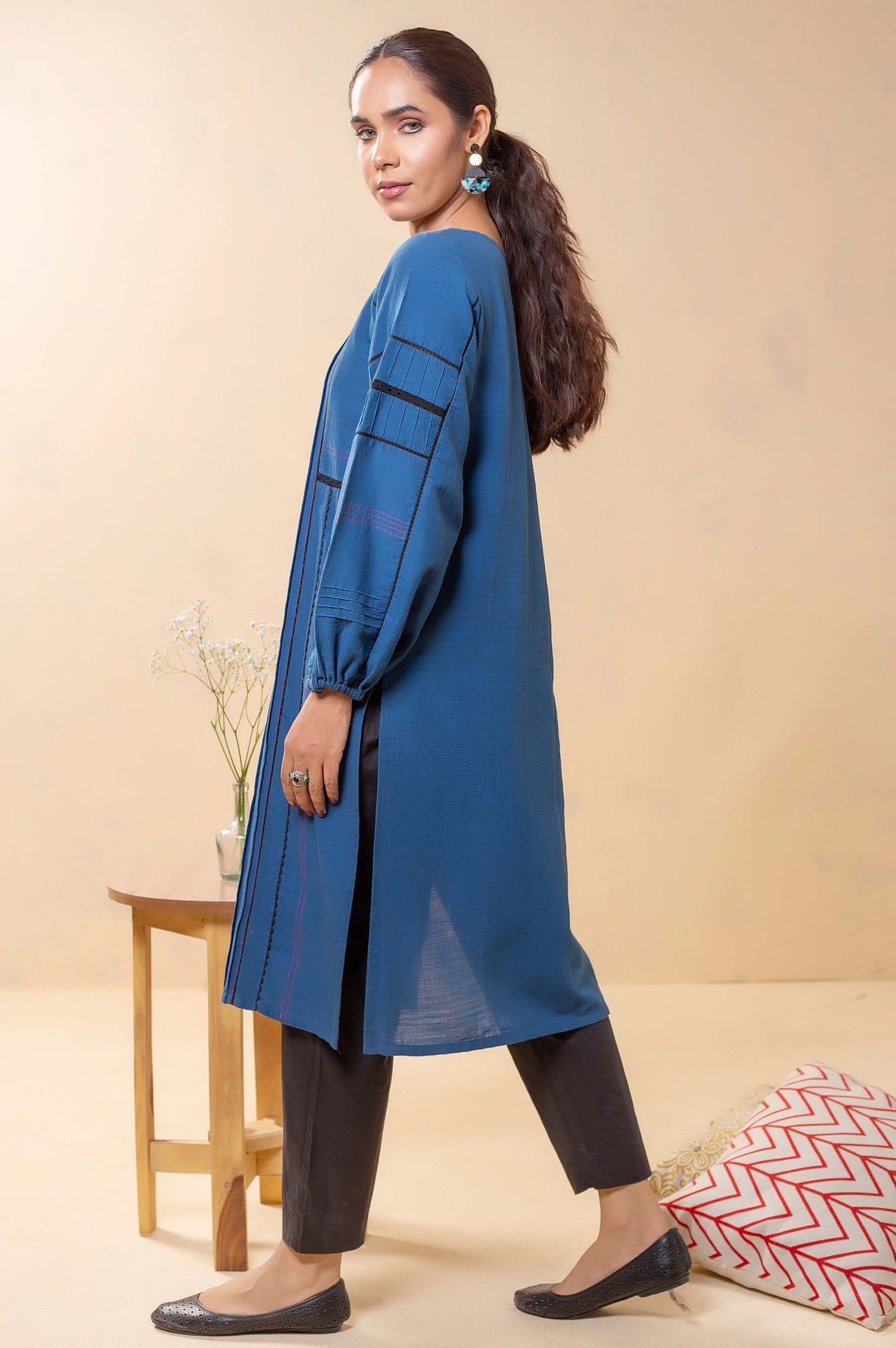 Stitched 1 Piece Embellished Khaddar Top