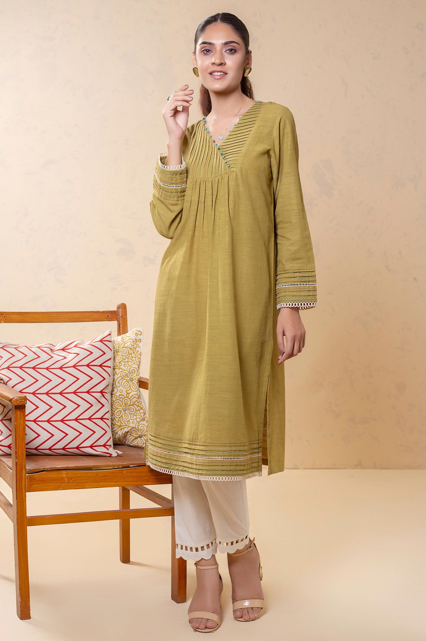 Stitched 1 Piece Embellished Khaddar Top