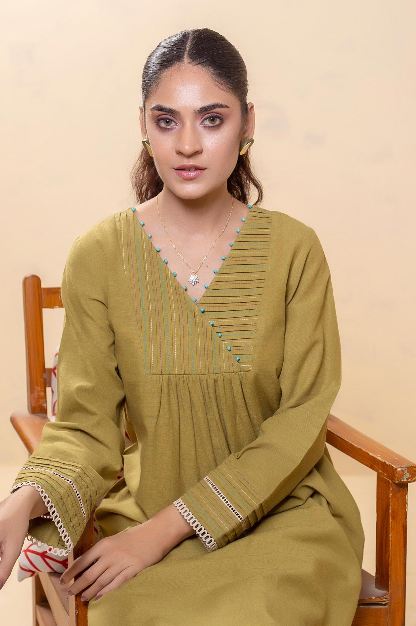 Stitched 1 Piece Embellished Khaddar Top