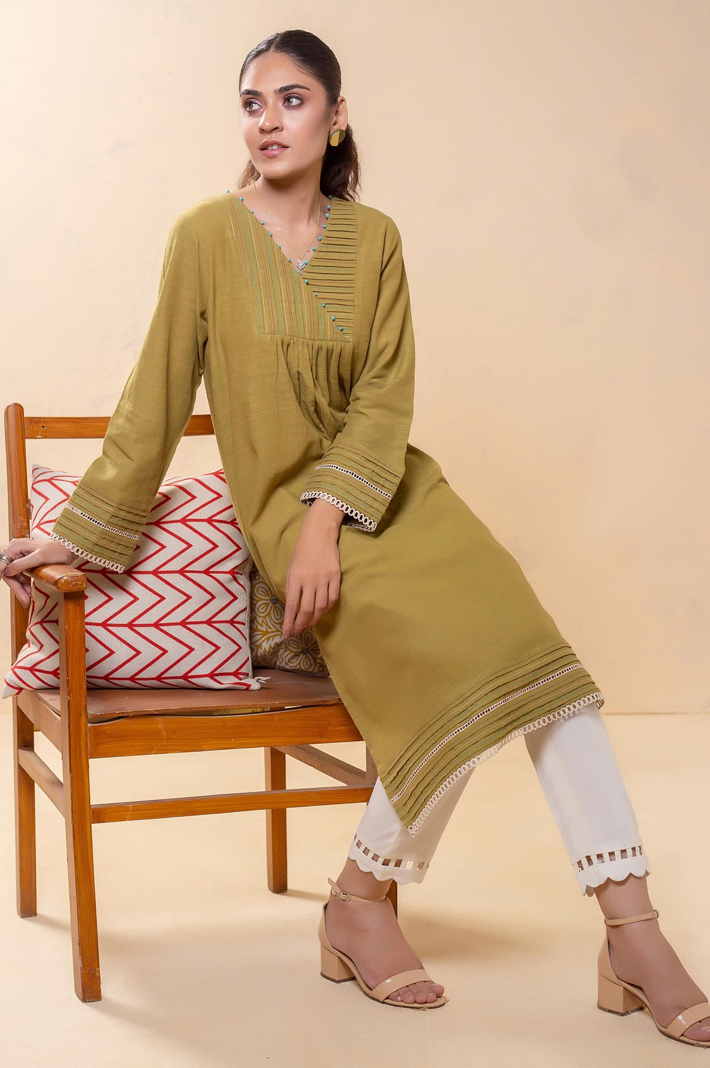 Stitched 1 Piece Embellished Khaddar Top