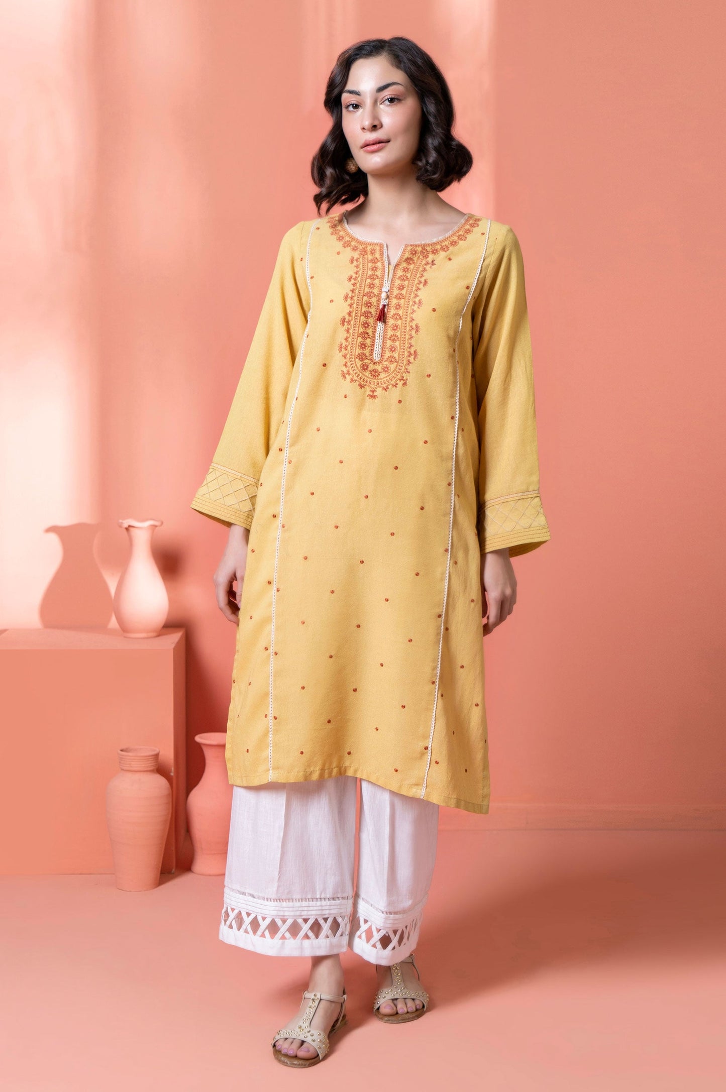 Stitched 1 Piece Embroidered Karandi Shirt