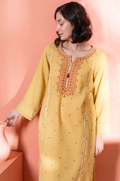 Stitched 1 Piece Embroidered Karandi Shirt