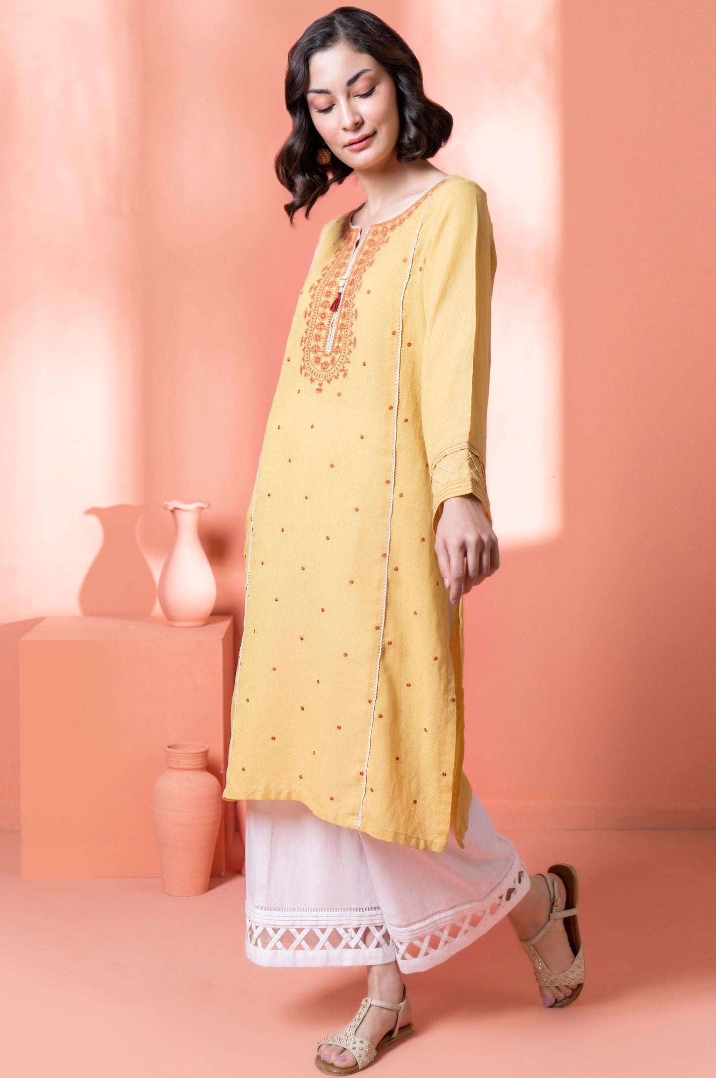 Stitched 1 Piece Embroidered Karandi Shirt