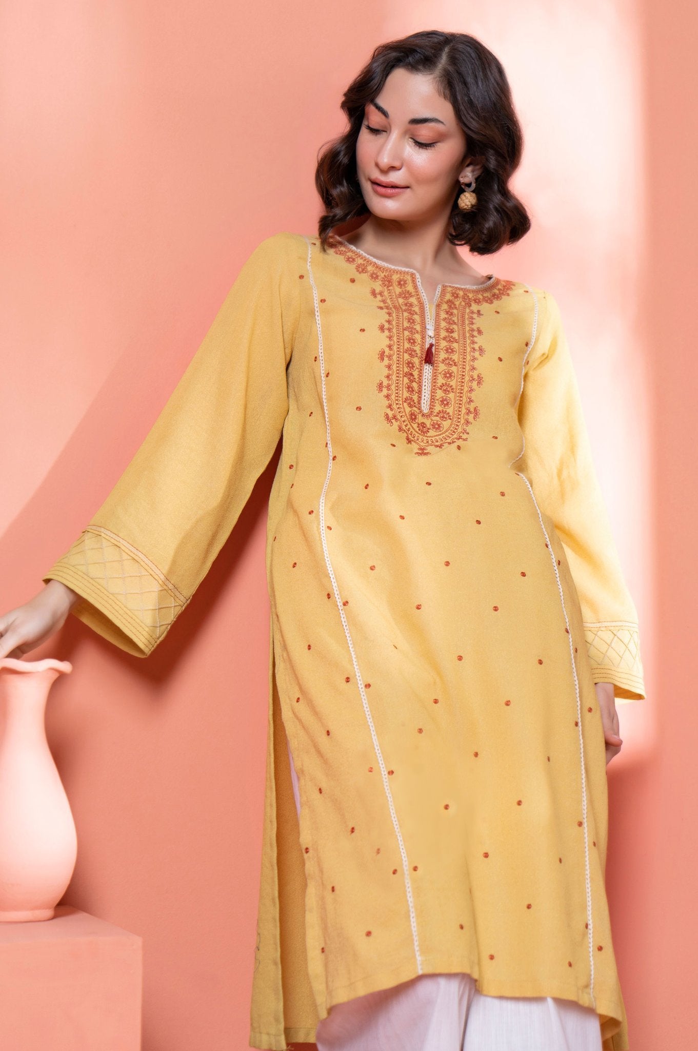 Stitched 1 Piece Embroidered Karandi Shirt