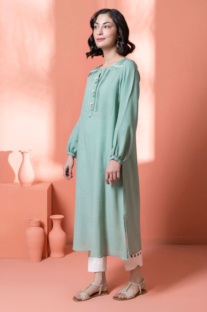 Stitched 1 Piece Embellished Karandi Shirt