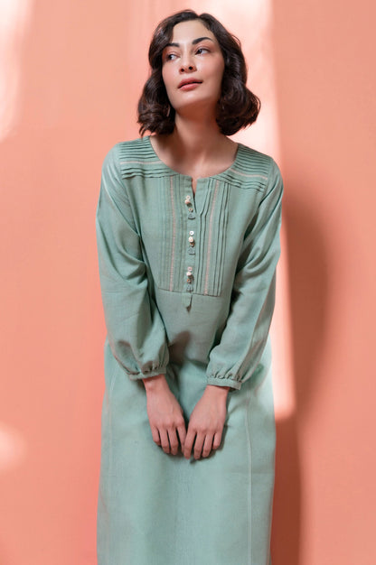 Stitched 1 Piece Embellished Karandi Shirt