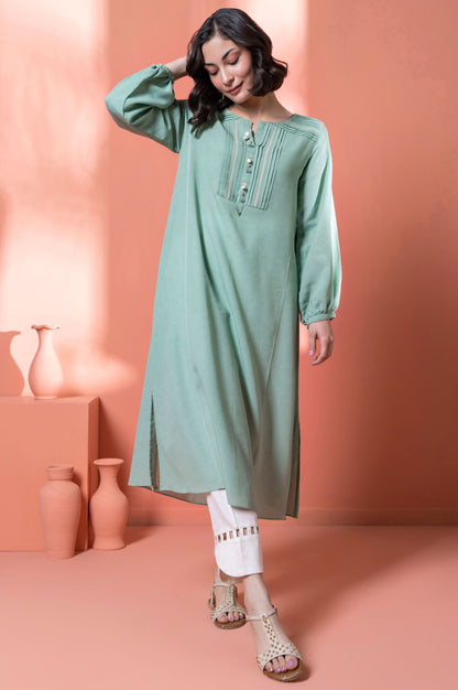 Stitched 1 Piece Embellished Karandi Shirt