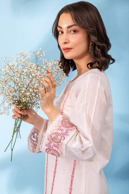 Stitched 1 Piece Embroidered Cambric Shirt