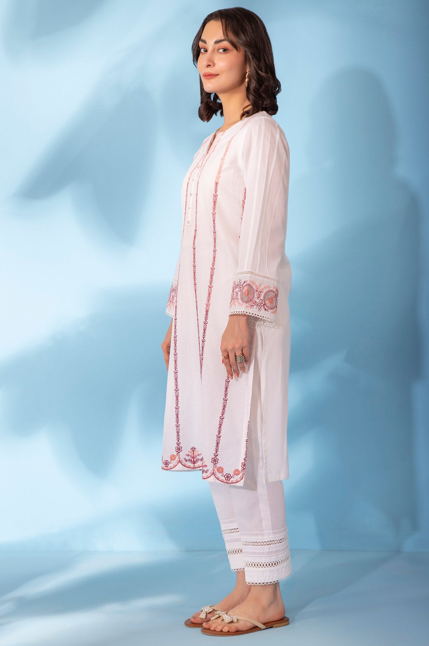 Stitched 1 Piece Embroidered Cambric Shirt