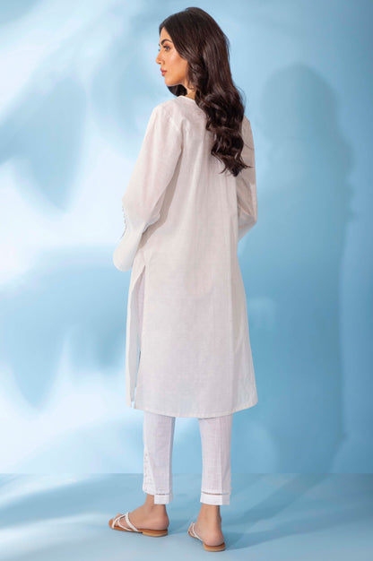 Stitched 1 Piece White Paste Embroidered Shirt