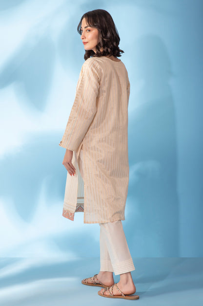 Stitched 1 Piece Embroidered Zari Shirt